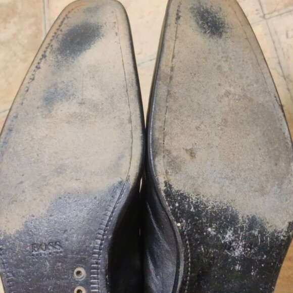 Hugo Boss black loafers 8UK 9US made italy stitched soles chisel toe penny - Picture 7 of 10